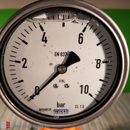 Wika EN 837-1 stainless steel pressure gauges 0-10 bar PN10